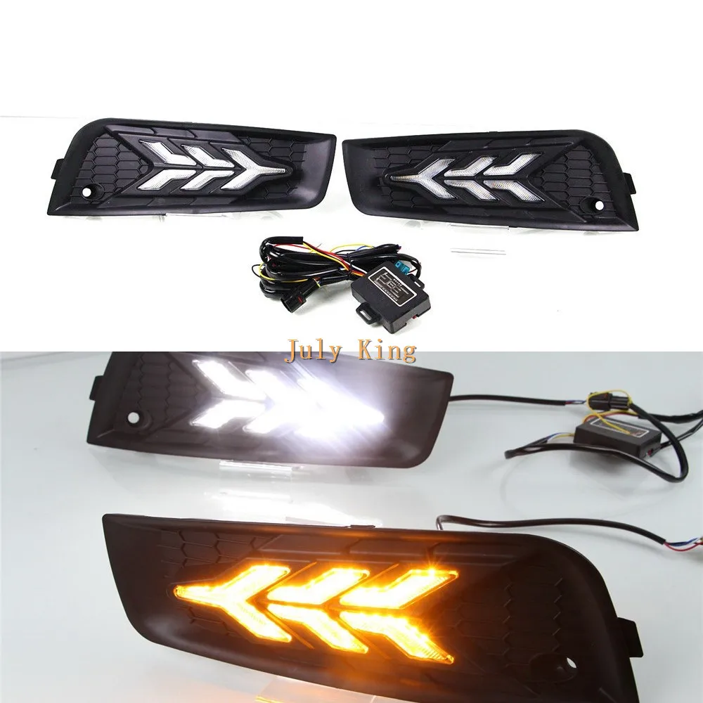 

July King LED Daytime Running Lights Case for Chevrolet Cruze 2010-2013 , LED DRL With streamer Yellow Turn Signals Light