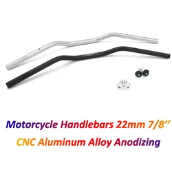 Motorcycle Renthal Handlebar 22mm Motorbike CNC Aluminum Alloy Handle Bar for Scrambler Cafe Racer TRK 502 R6 Z80 Steering Wheel