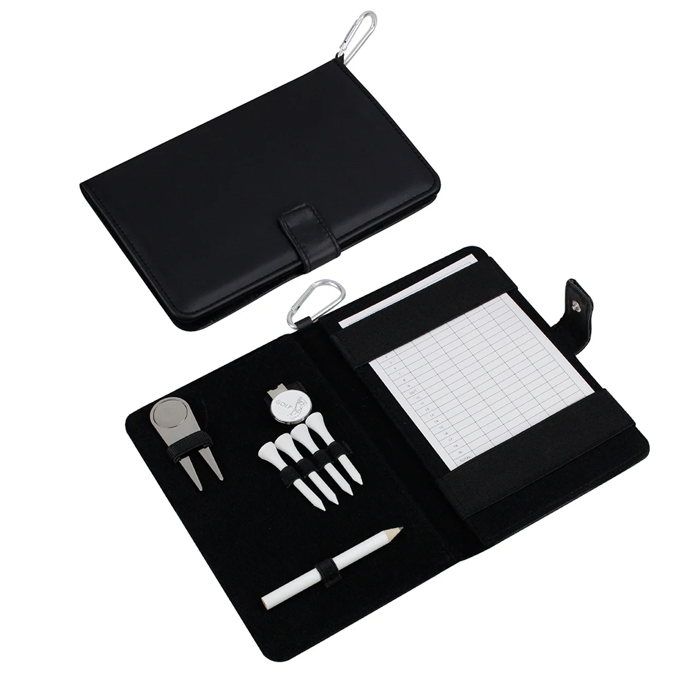 Deluxe Leather Golf Scorecard Holder Set Notebook Accessories Equipment