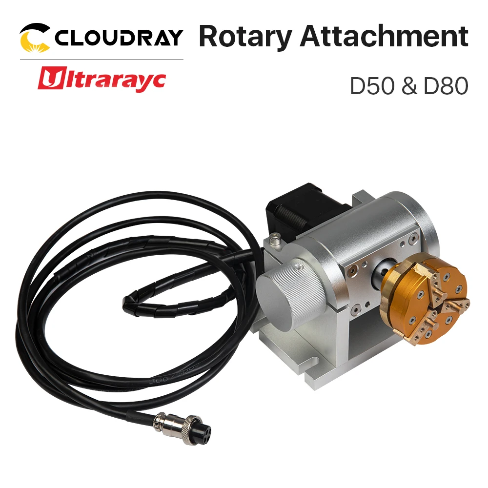 Ultrarayc Rotary Attachment D50 & D80 Rotary Gripper Fixture Chuck Claw Rotate Gig for Fiber laser marking machine