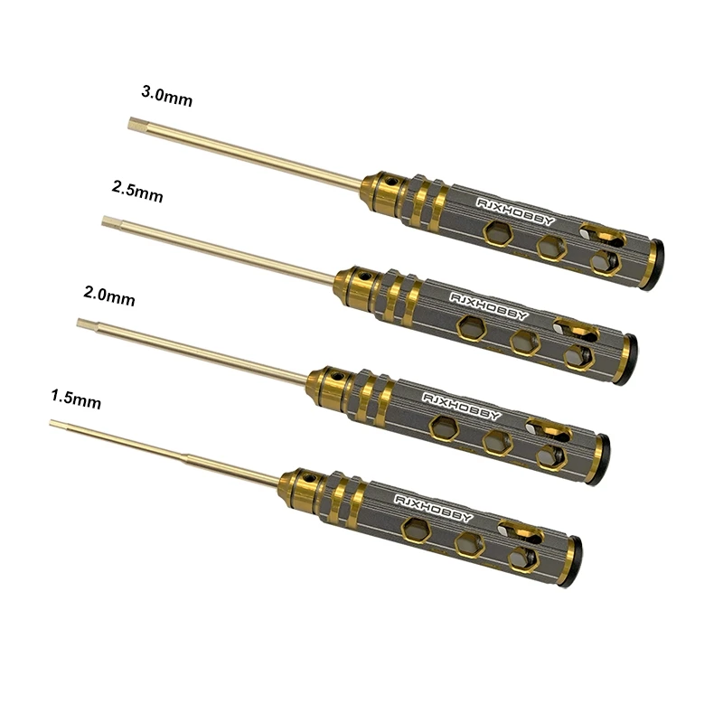 RJX 4pcs Hollow Handle Hex Screw driver Tools Kit Set 1.5mm / 2.0mm / 2.5mm / 3.0mm for RC Models Car Boat Airplane