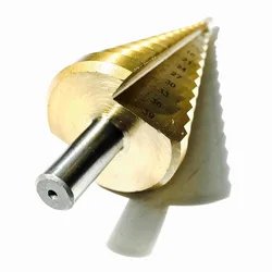 Cost Sale of HSS4241 Made Step Drill Bit Core Bit TIN Coated Cone Step Drill Bit Hole Cutter 4-39/4-40/4-42/6-50/4-52/6-60/10-45