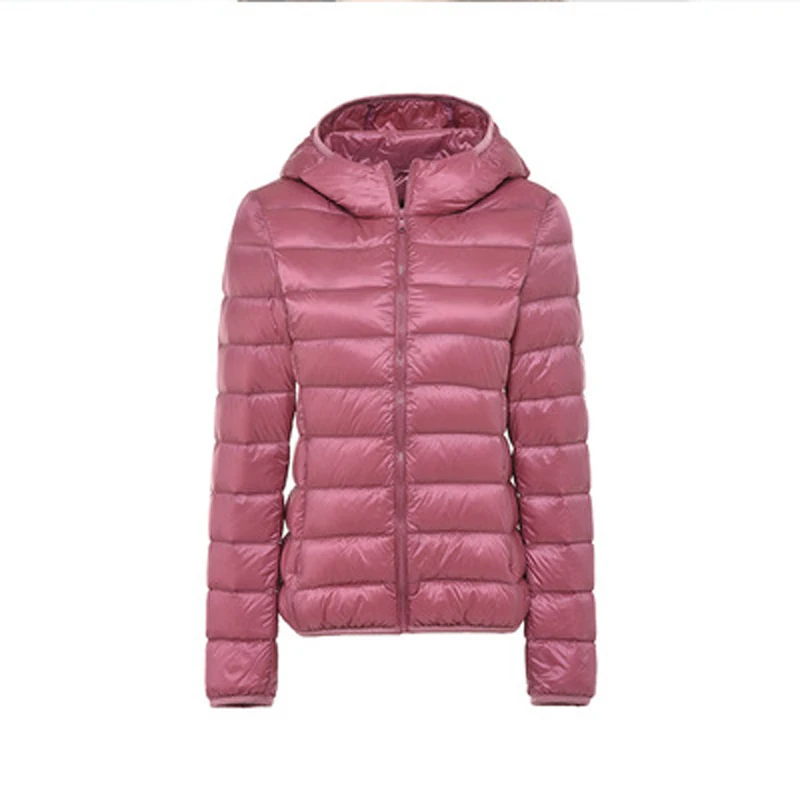 Piumino Ultra sottile donna piumini leggeri da donna rosa di grandi dimensioni cappotto bianco ultraleggero giacche corte calde da donna