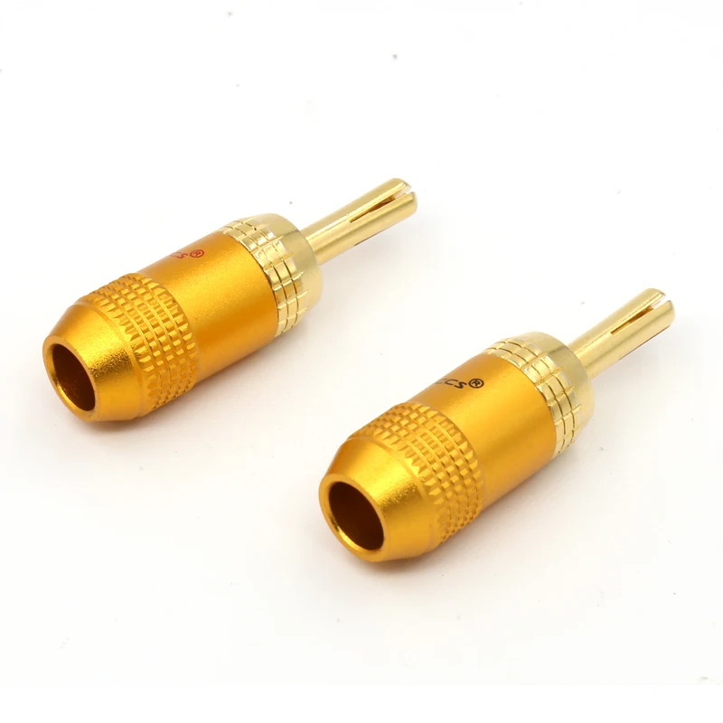 10 PCS/lot hifi audio PAILICCS Gold Plated Banana Plug Connector for Speaker Cable Solder