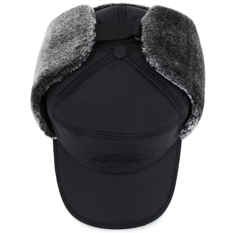 New Fashion Winter Thermal Bomber Hat  Men Face Ear Protection Windproof Warm Outdoor Ski Cap Plus Velvet Thicken Dad Hats A195