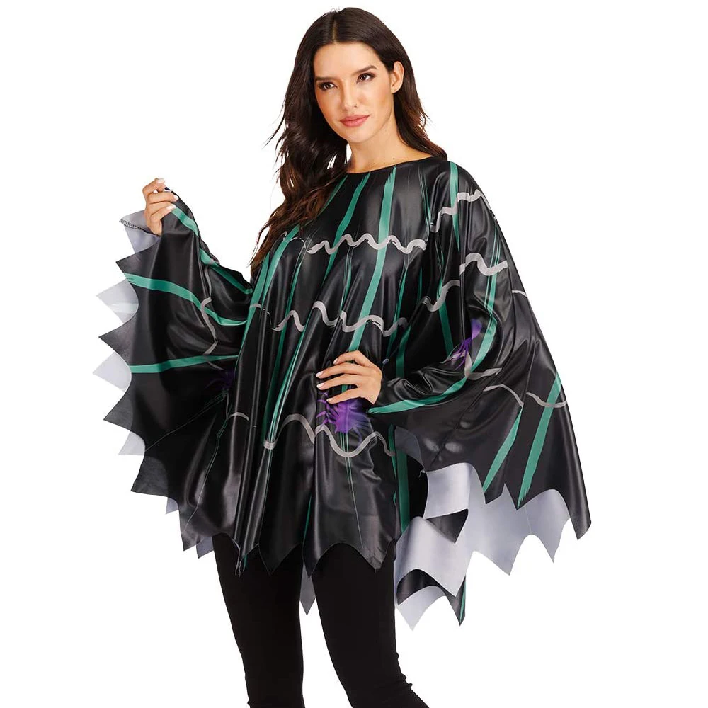 Eraspooky delle Donne Ragnatela Spider Web Costume Mantello Costume di Halloween Per Adulti Spaventoso Spider Del Partito Del Vestito Operato