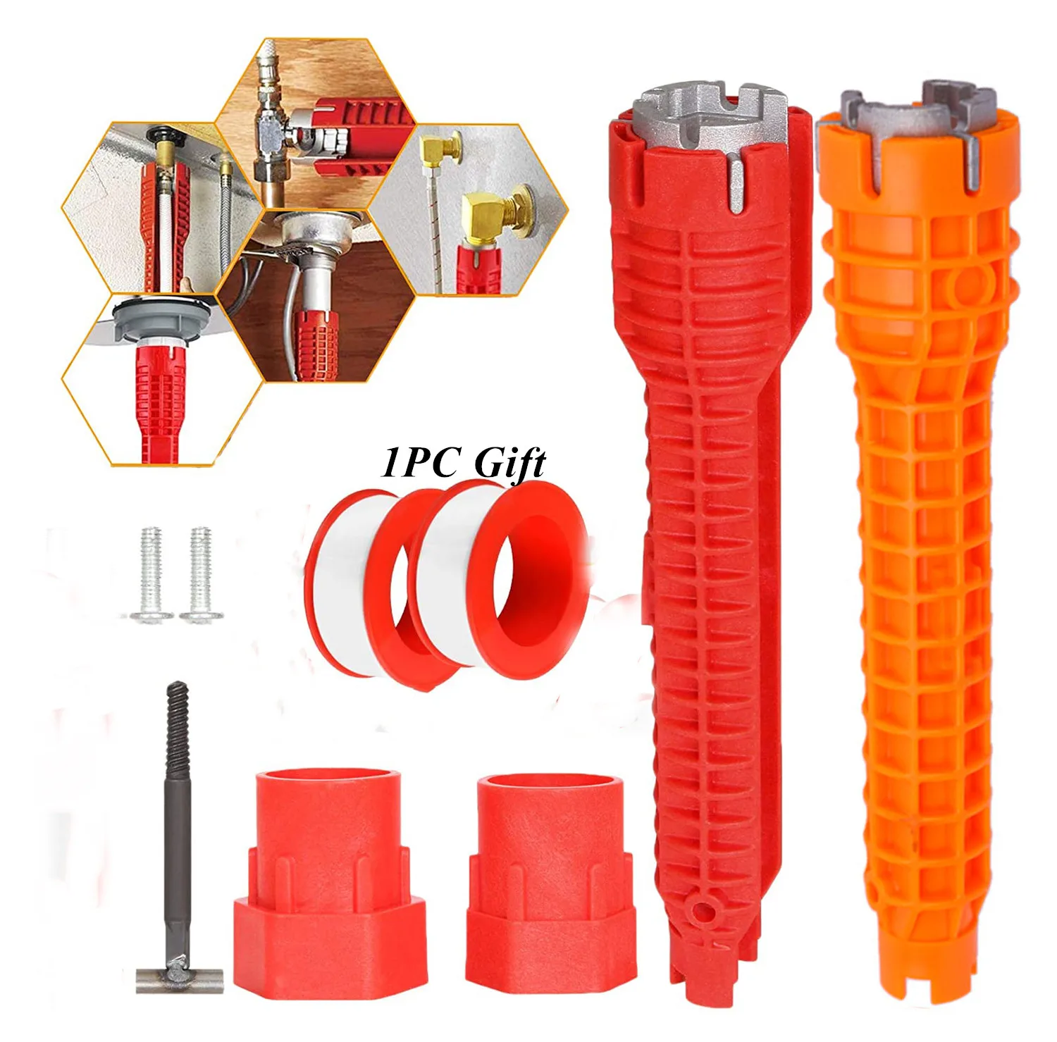 Multifuncional Sink Wrench Tool Grupo Chave de Tubulação de Encanamento Flume e Chave de Torneira Chaves de Banheiro Reparação de Cozinha