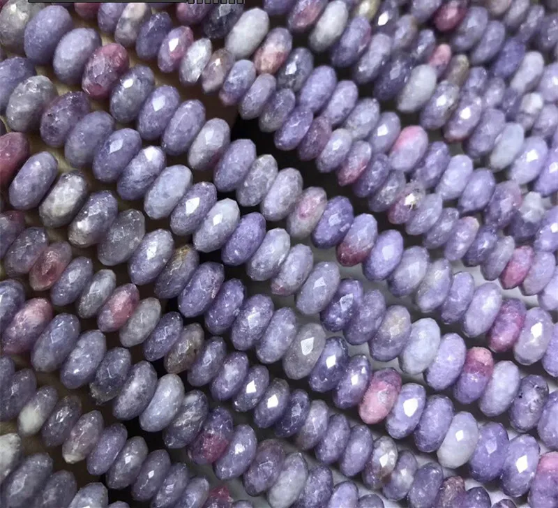 loose beads PURPLE Tourmaline  roundel faceted 4*8mm nature  for making jewelry necklace 14inch FPPJ wholesale