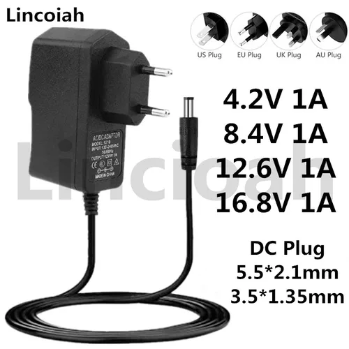 Imagen 2 del producto Cargador 4,2 V 8,4 V 12,6 V 16,8 V 1A 2A 2000ma AC/DC adaptador fuente de alimentación 110-220V para 1S 2S 3S 4S 18650 Li-ion batería de litio