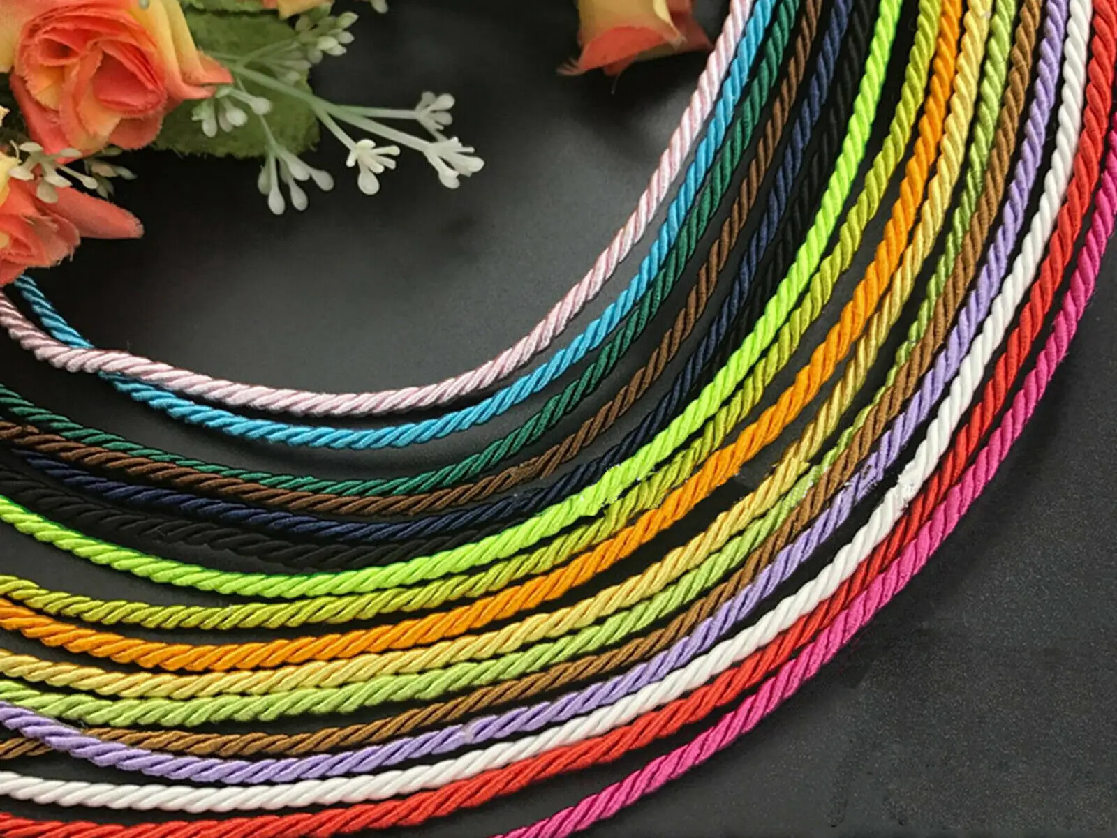 10 Meters (32.8 feets) Twist String Twine Rope Bracelet Jewelry Cord Synthetic Silk Thread Jewelry Craft Cord