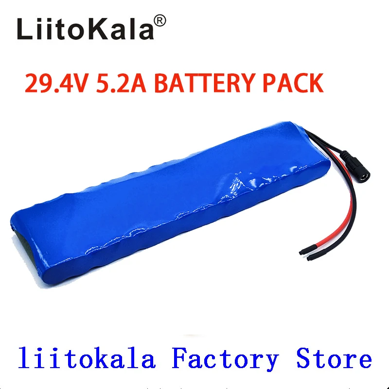 LiitoKala 24V 5.2Ah 7S2P 18650 Battery li-ion battery 29.4v electric bicycle moped /electric  not include the charger