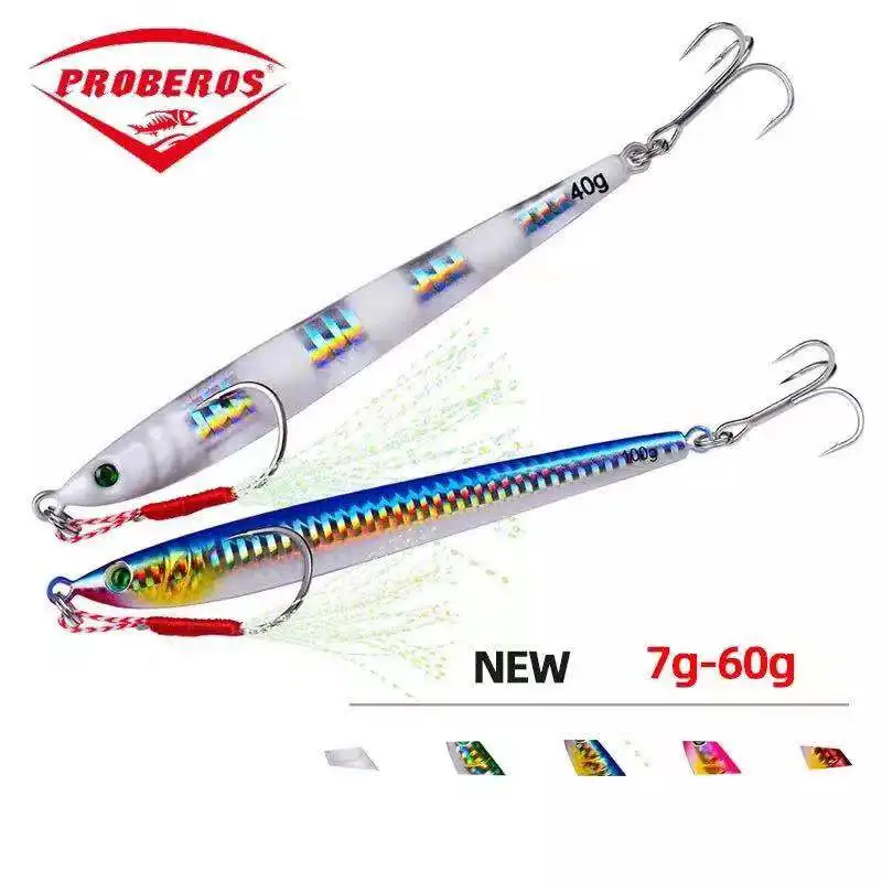 1pc Slow Jig Metal Jig Lure 7g 14g 21g 28g 40g 60g 100g Jigging Fish Spoon Fishing Hard Lure Hooks Fishing Bait Trolling Tackle