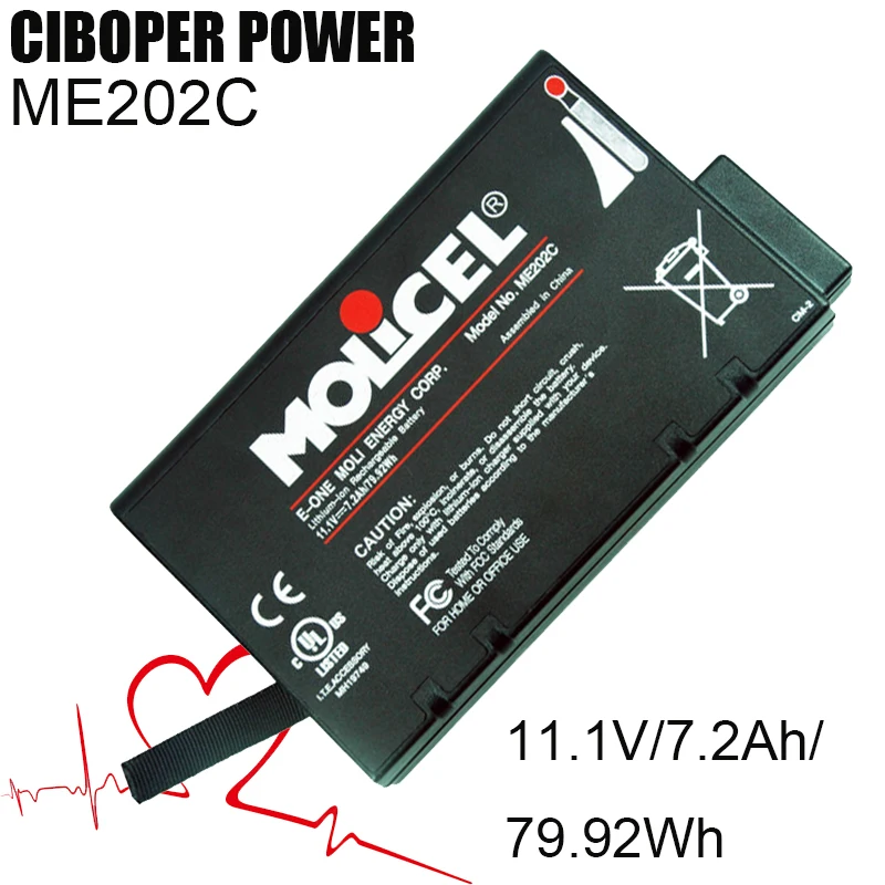 

CP Medical Battery Pack ME202C 11.1V/7200mAh For G50,PageWriter TC50,ME202 Micron Transport GX,GX2,GX3,VX, XT,TC30, ME202C Trek2