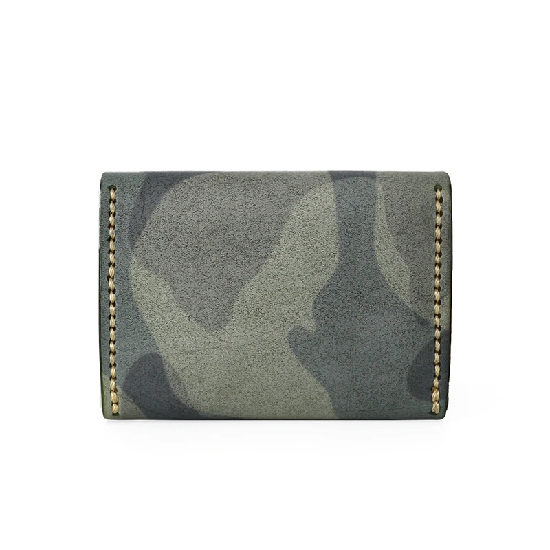 Credit Card Purses Genuine Leather Luxury Handmade Camouflage Storage Coin Pouch Hasp Wallet Cowhide Money Bag