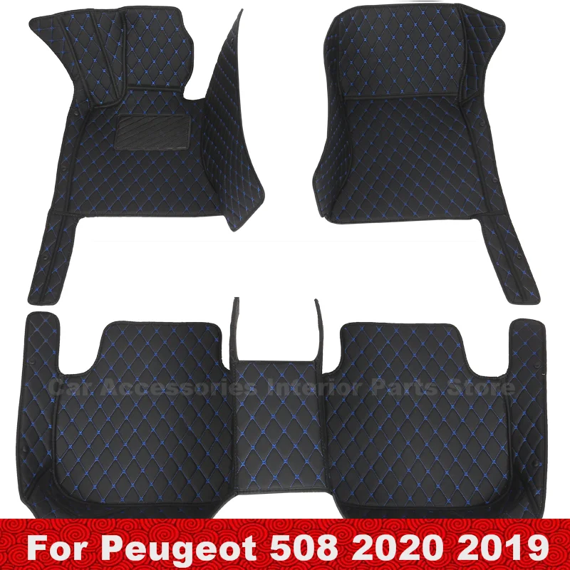 

For Peugeot 508 2020 2019 508L Car Floor Mats Interior Styling Parts Custom Waterproof Leather Auto Accessories Foot Pads