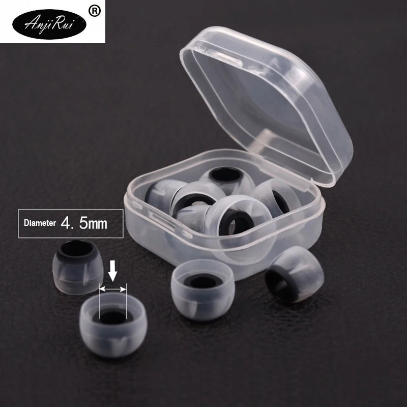 6คู่ซิลิโคน Spirals หูฟัง4.5มม.สีดำ (L M S) สำหรับหูฟัง Ear Pad Ergonomic ความยืดหยุ่นซิลิโคนหู