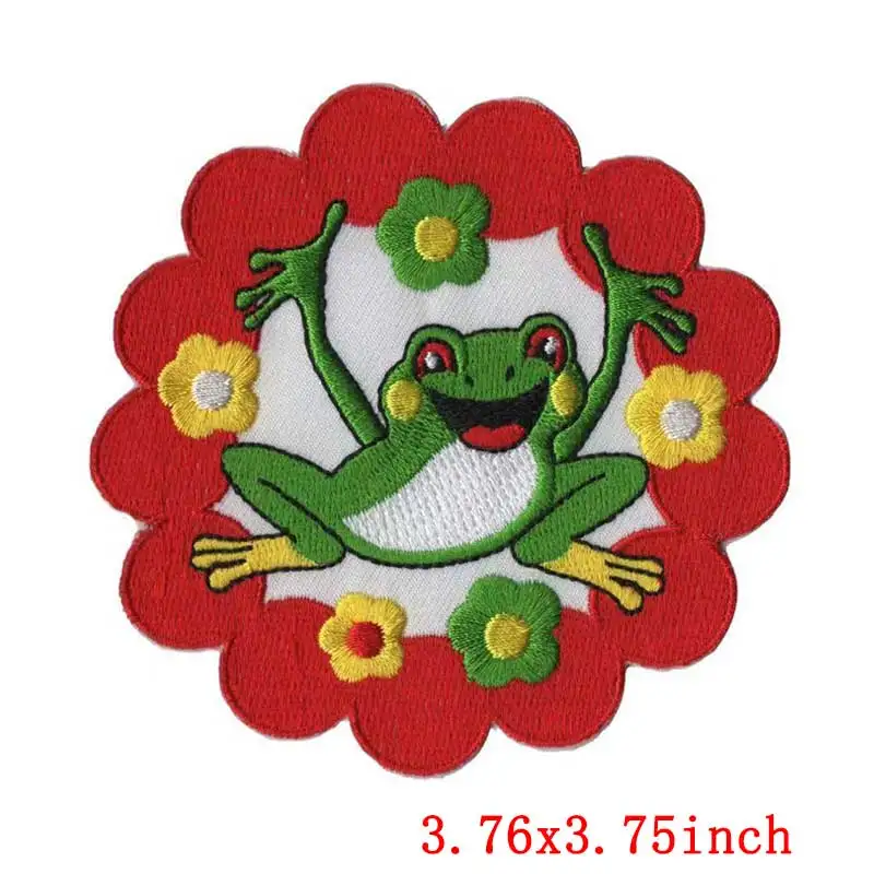 

Frog Carnival for Netherland Patch Iron On Patches For Childs Clothes Embroidered Badges Stripes On Clothing Kids Cartoon Animal