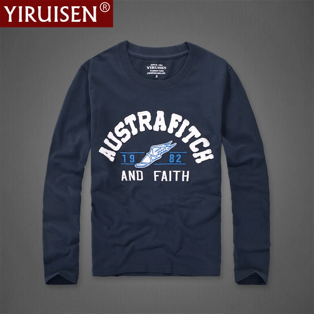 

Fashion Mens Designer Clothes YiRuiSen 100% Cotton Embroidery Long Sleeve Shirts Male Casual Style Comfortable Vintage Top Tees