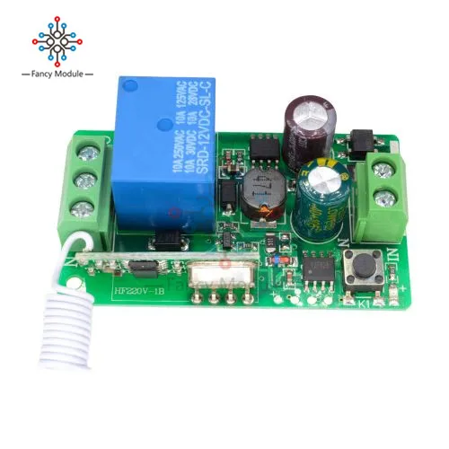 AC220V Relay Switch Module RF Remote Control Switch 315/433MHz 1CH Remote Transmitter RF Relay Receiver Transmitter Module