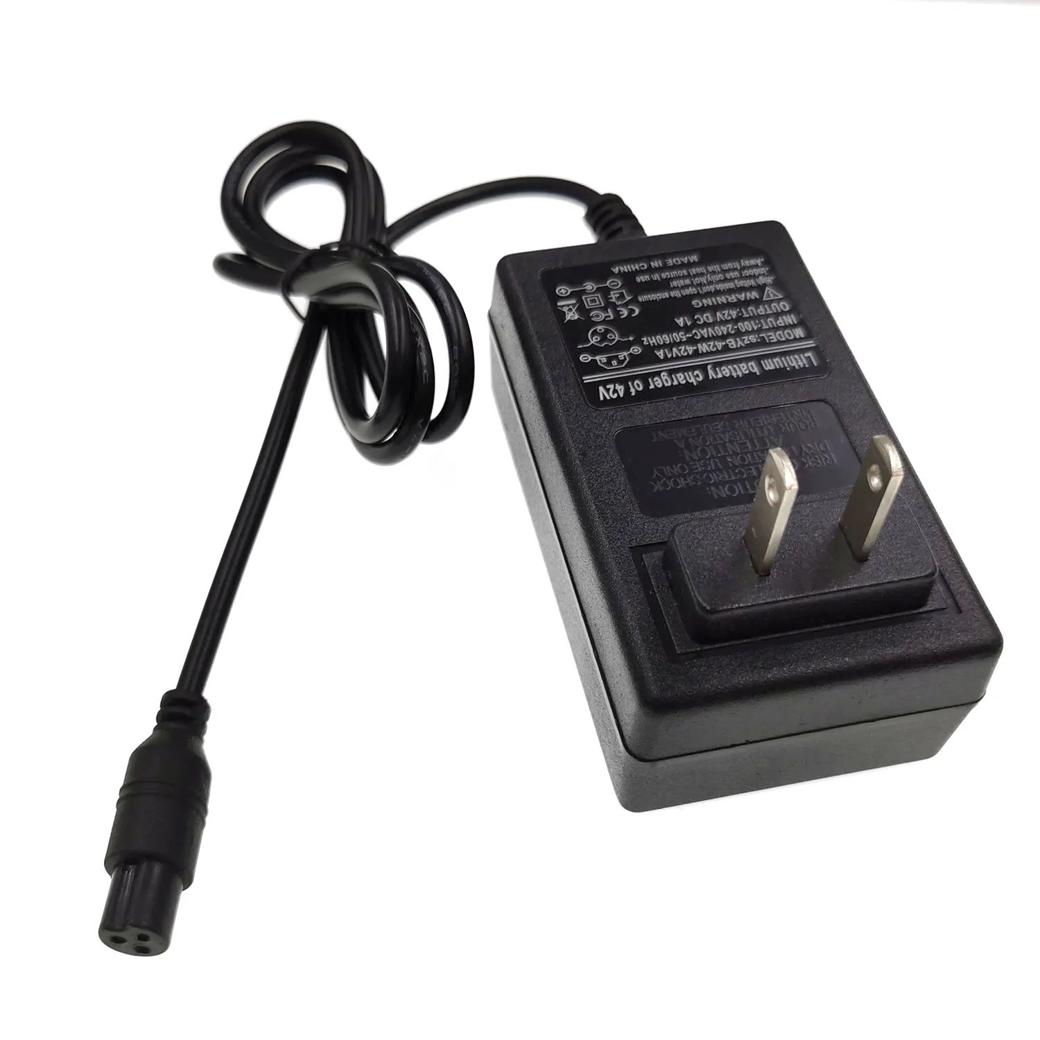 42V 1A Universal Battery Charger for 36v li-ion battery pack with 3 prong GX12 Connector