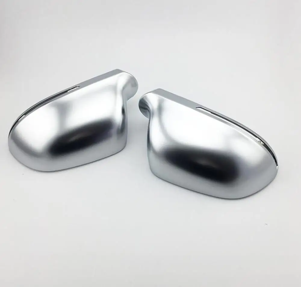 1Pair Car Wing Mirror Caps Matt Chrome Mirror Cover Rearview Side Mirror Cap S Line for Audi A4 S4 B8 A6 C6 09-11,A3 Q3 A5