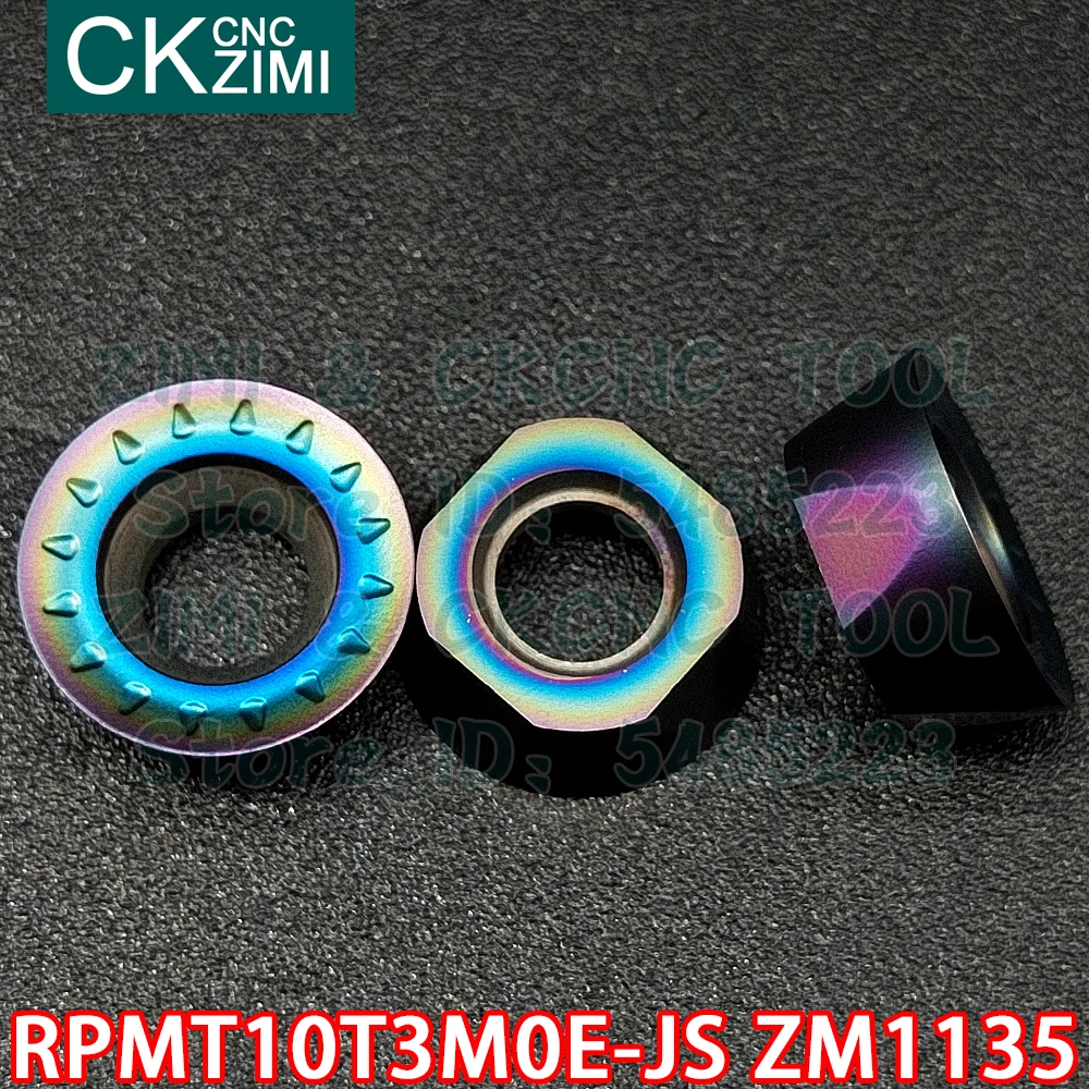 RPMT10T3MOE-JS ZM1135 RPMT 10T3MOE JS карбидные вставки фрезерование вставляет инструменты CNC металлический токарный инструмент Круглые Вкладыши концевой ...