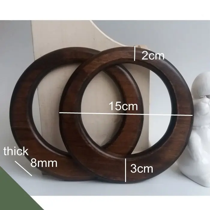 5 Pairs=10 Pieces 15cm Solid Oak Tree Wood Big O Ring Diy Bags Handbags Handles,wholesale Wooden Large Purse Handle Parts