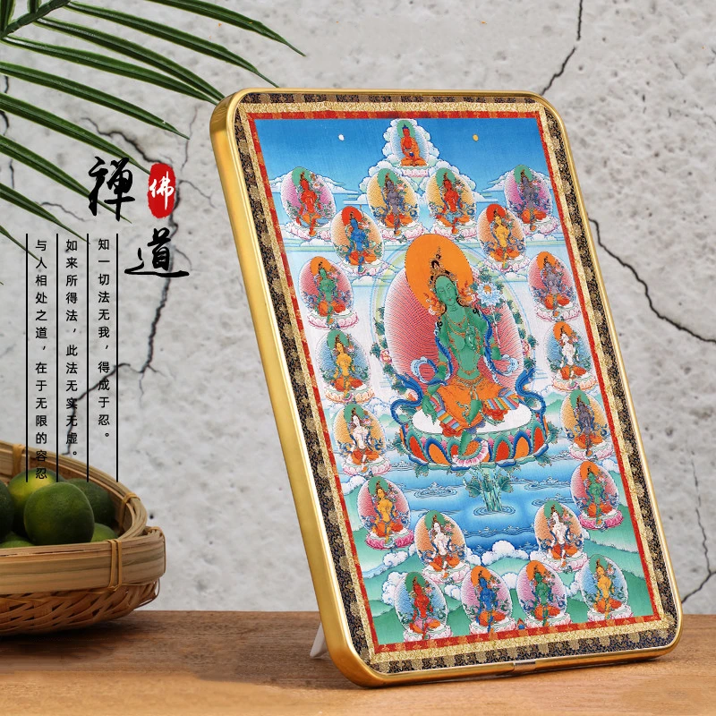 Twenty one Tara portrait, Green Tara Buddha, Buddha painting, worship painting, decorative photo frame painting