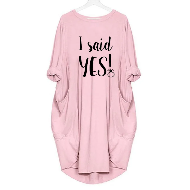 Robe irrégulière à manches longues pour femmes, t-shirt de fête de mariage avec Slogan drôle imprimé, livraison directe