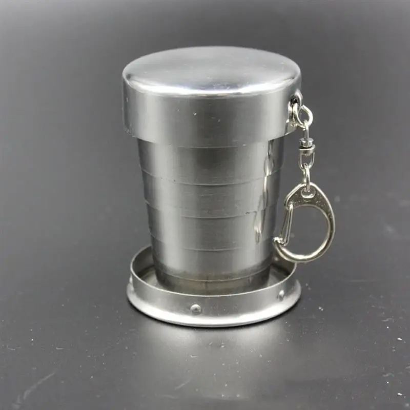 2/3/5 Portable Retractable Cup Stainless Steel Collapsible Outdoor Camping Metal Mug 75ml 150ml 250ml