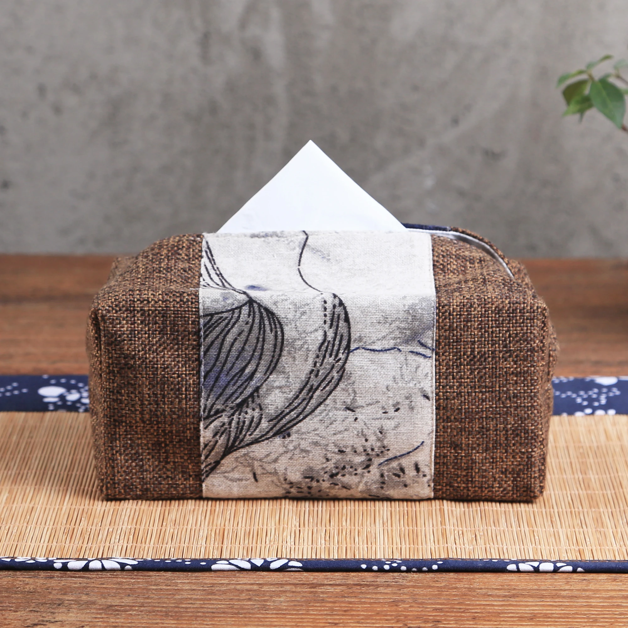 

Handmade Cotton Linen Art Tissue Box Car Living Room Tray Tray Style Creative Facial Tissue Paper Towel Storage Box