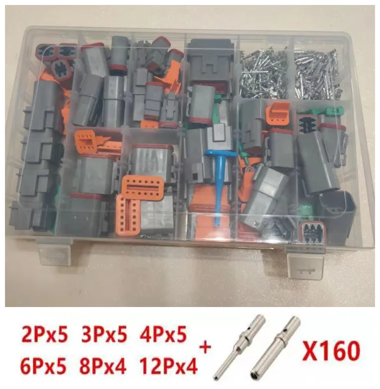 

1 BOX 366P Deutsch Series 2-12P Waterproof Wire Connector Kit DT06-2S/DT04-2P Automotive Sealed Plug DT Connector With Terminals