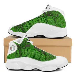 Drop shipping Tonga Polynesian Samoa Tribal Style Green Running Shoes Custom Ball Sports Team Logo Men's Basketball Sports Shoes