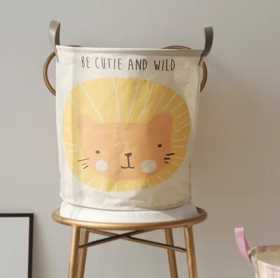 INS Large Baby Toys Canvas Bear Laundry Hanging Drawstring Bag Household Pouch Bag Housekeeping Toys