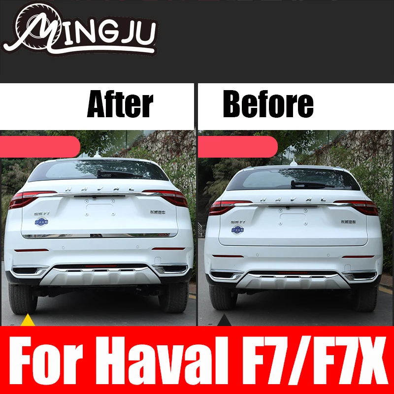 Per Haval F7 F7X 2019 2020 2021 porta posteriore portellone Trim cromato decorativo Car Strip Cover accessori Trunk Hatch 304 inossidabile