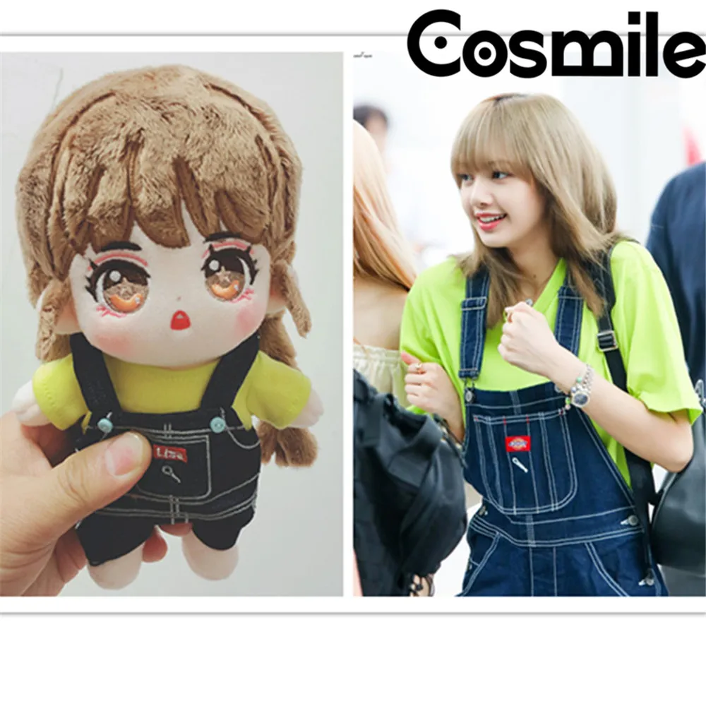 

New Kpop Star Lisa Plush Doll 20cm Body Toy With Coveralls Clothes Cute Birthday Gift C QC