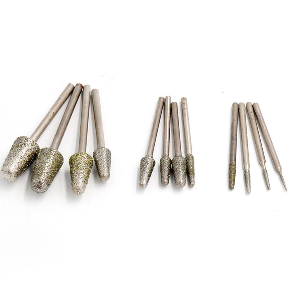 0.8มม.-10มม.เพชร Burr Grinding Bit 2.35/3มม.สำหรับแกะสลักแกะสลักเครื่องมือ