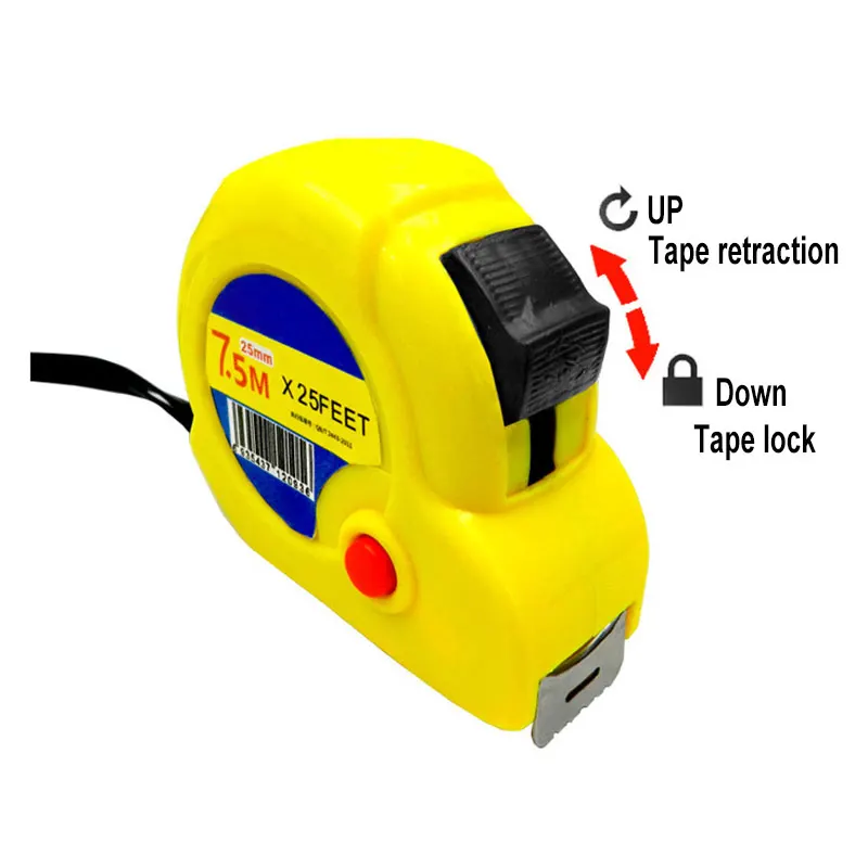 3M 5M 7.5M Retractable Lockable High Precision Steel Measurement Tape Office School Measuring Ruler Tool For Drawing Design