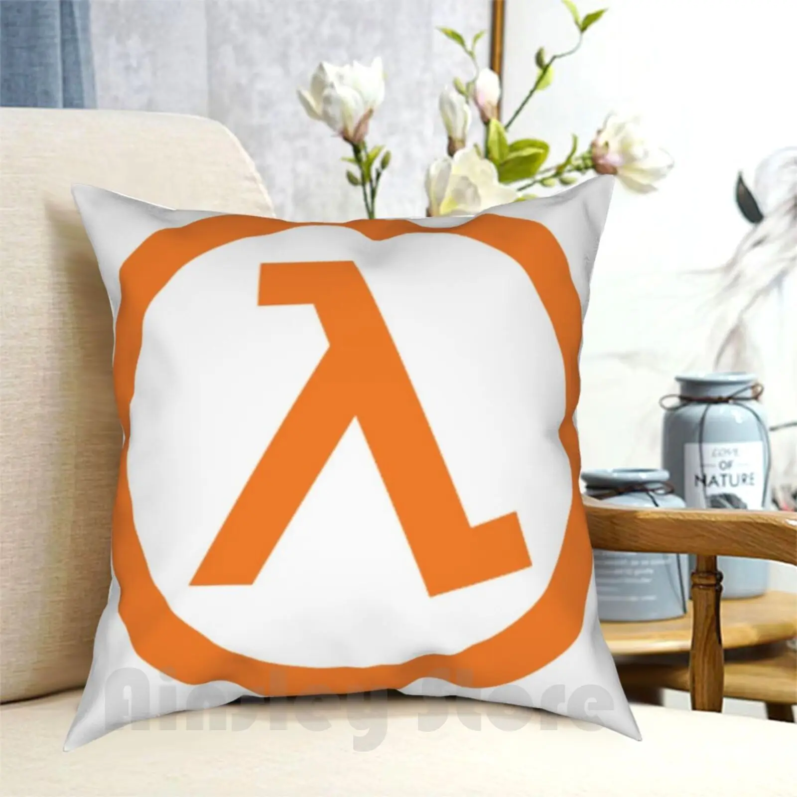 

Наполовину снимающаяся Подушка Lambda с рисунком, домашняя мягкая Накидная подушка для игр