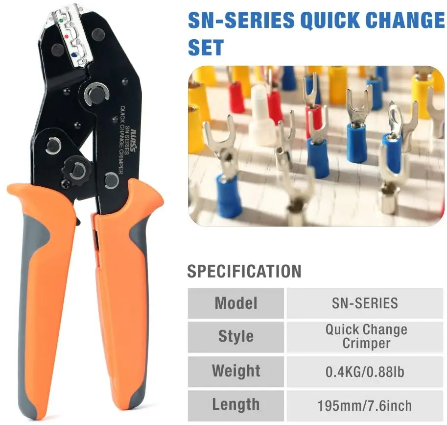 IWISS Crimper Plier Tool Kit for Crimping Open Barrel Terminals,Dupont Connector, End Sleeve Ferrules Automotive Service Kit