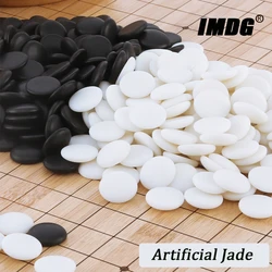 Go Chess 361 Stones Weiqi Imitation Jade Artificial Jade Chess Game Gobang Fir Beginner Gifts With Leather Chessboard