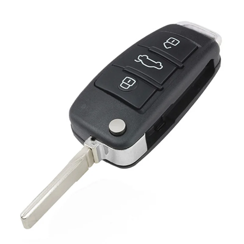 KEYECU Flip Remote Key con 3 pulsanti 433MHz 48 Chip per Audi A2 A4 S4 Cabrio Quattro Avant 2005 2006 2007 2008 8E0 837 220 Q K D