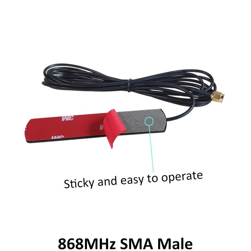 GSM Antenna 868mhz 915mhz glued strip 868m patch antenna SMA-Male connector Aerial 3 meters Cable 868 mhz 915 IOT antena antenne