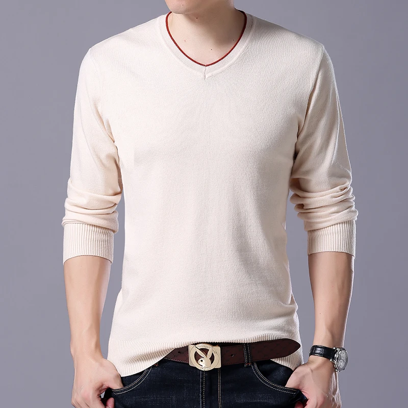 

Plus Size 5XL 6XL 7XL Men's Sweater High Quality Cotton Casual Pullover Fashion Men's V-neck Slim High Stretch Pullover Sweater