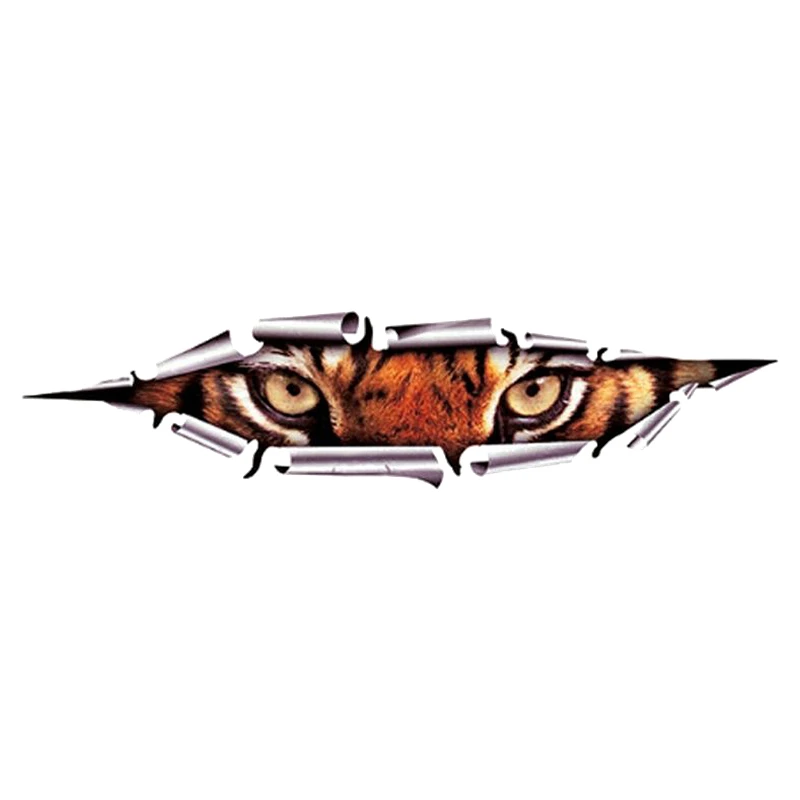 B0090# Self-adhesive Decal Lifelike 3D Tiger Eyes Peeking Car Sticker Waterproof Auto Decors on Bumper Rear Window Laptop