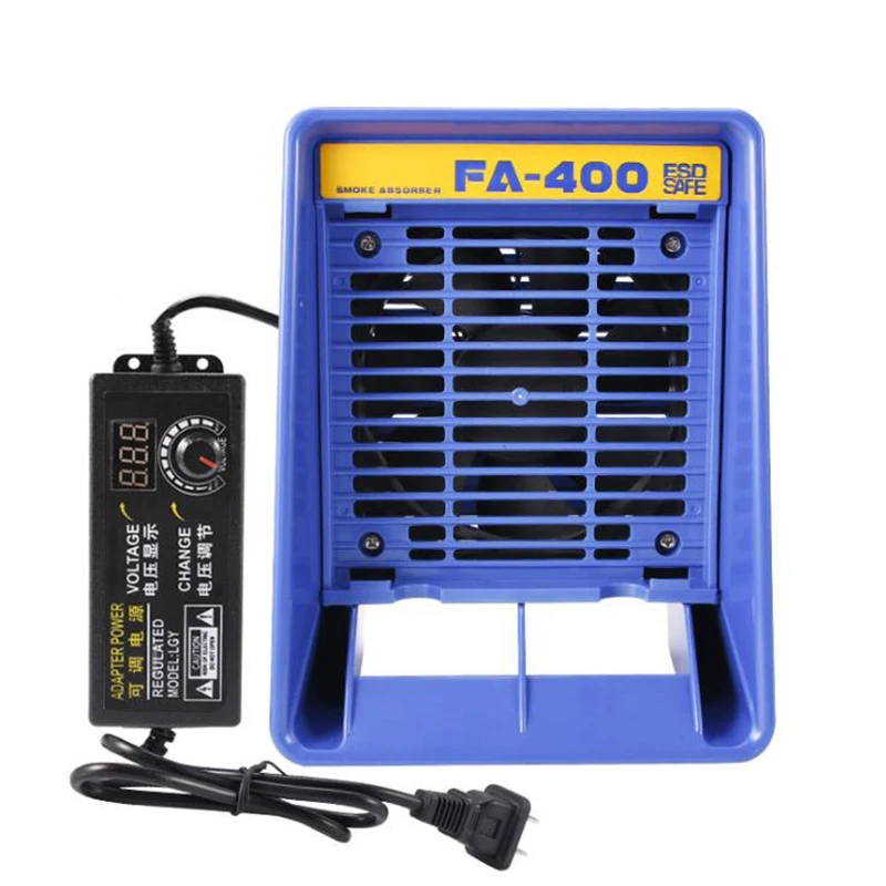 220V/110V Solder Iron Smoke Absorber Fume Extractor Soldering Air Blower Desktop Exhaust Fan Ventilator Smoke Absorb Machine