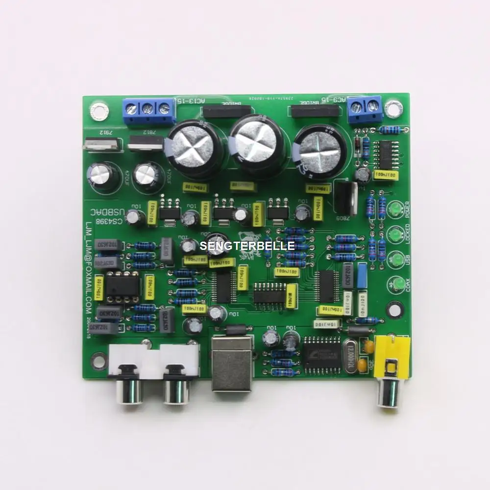 CS8416 CS4398 DAC DIY Kit mit USB Koaxial 24/192K decoder Kit AC15V 32K-192K/24BIT