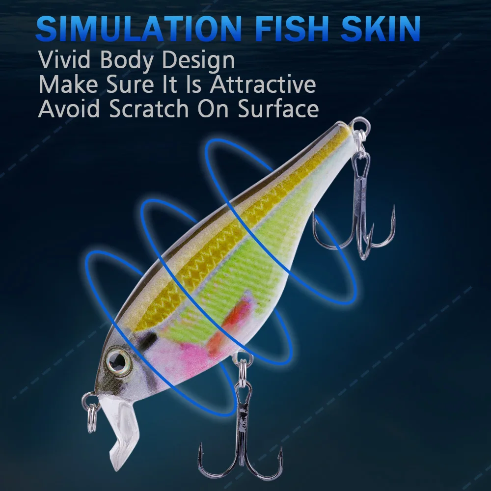GOBASS 3pcs 80mm 11g Jerkbait Fishing Floating Minnow Lures Bass Wobblers For Trolling Hard Artificial Bait Crankbait Tackle Kit