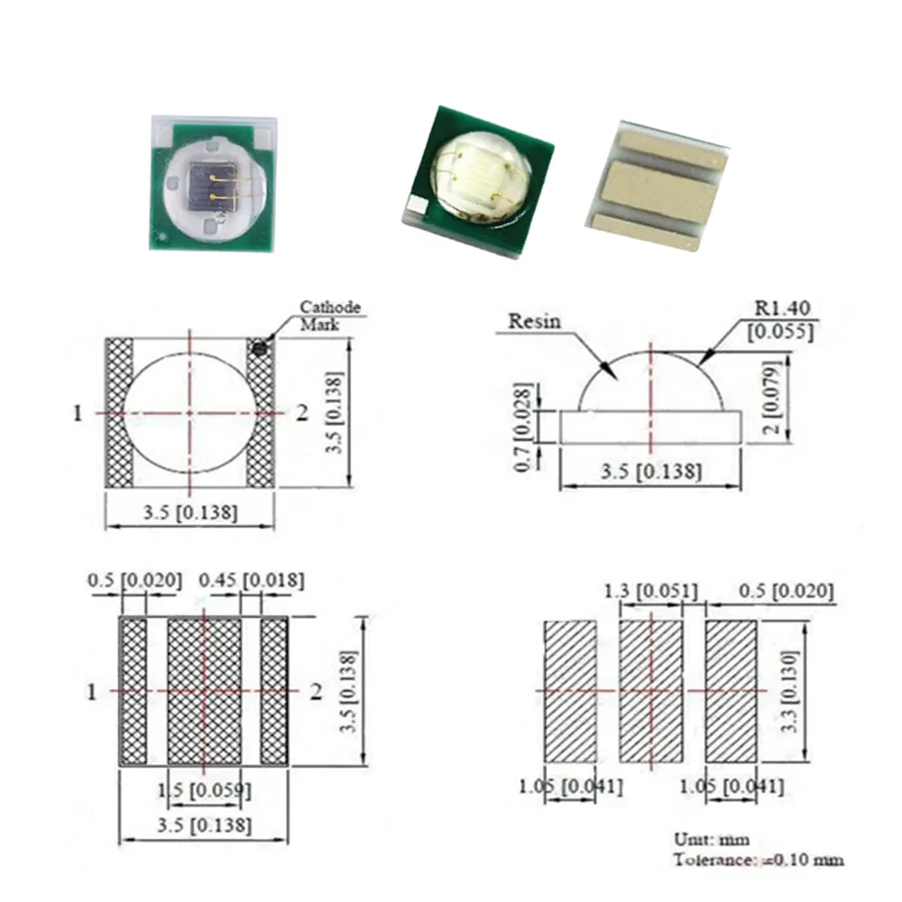 SMD3535 UV Led 3W 365nm 380nm 390nm 395nm 400nm 410nm 420nm Ultraviolet Led Diodes