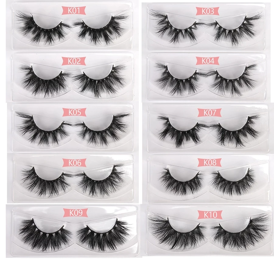 25 MM Lashes Wholesale 30/50 Pairs 3D Mink Eye Lashes Handmade With Tray No Box Natural/Thick Long False Eyelashes Makeup